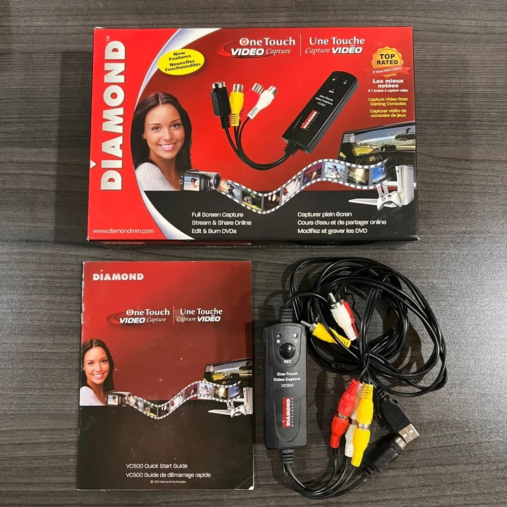 Diamond‎ Multimedia VC500 One Touch Video Capture USB 2.0 VHS to Digital Black